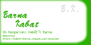 barna kabat business card